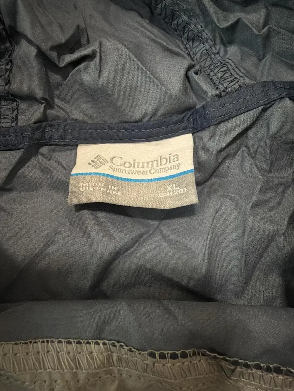 Columbia Boys Windbreaker Gray Navy Jacket XL